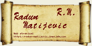 Radun Matijević vizit kartica